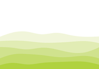 Abstract illustration of rolling green hills in varying shades, with a light background, conveying a serene and peaceful landscape.