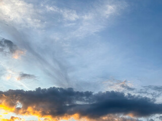 Vibrant Colorful Sky with Stunning Gradient at Sunset or Sunrise