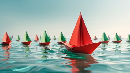 Paper boats on water