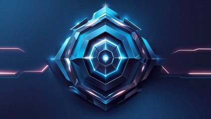 Abstract technology logo with glowing lights