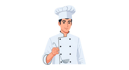 Male Chef Holding a Ladle