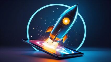 Rocket launching from tablet device screen