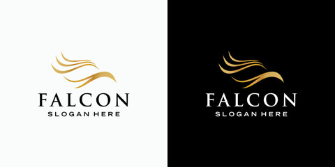 Luxury eagle head line vector logo design with modern, simple, clean and abstract style. Icon for business and personal branding.