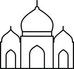 Elegant Mosque Line Art Islamic Architecture Illustration