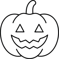 Spooky Halloween Pumpkin Line Art Festive Jack-o'-lantern Illustration