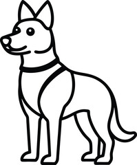 Adorable Canine Companion Line Art Drawing of a Loyal Dog