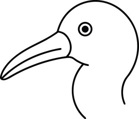 Elegant Line Art Bird Head A Simple Illustration of Avian Beauty
