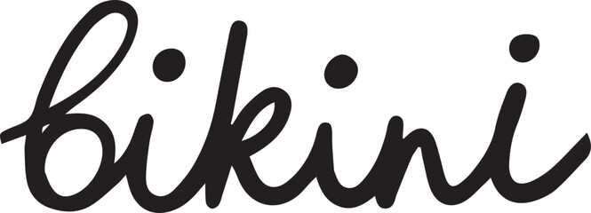 Handwritten Script Bikini Text Vector