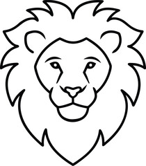 Majestic Lion Head Line Art A Powerful Symbol of Strength and Royalty