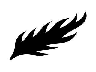 Minimalist Upward Sweeping Flame Composed Entirely Of Conver Symbol