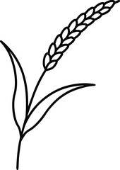 Wheat Illustration A Simple Line Drawing of a Wheat Plant