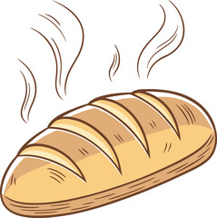 loaf of bread on white background