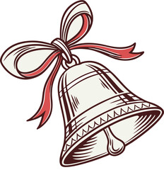 christmas bell with red ribbon