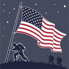 american flag and stars
