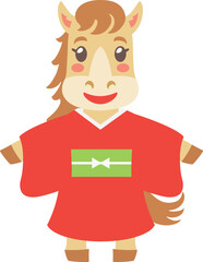 着物を着た馬の女の子