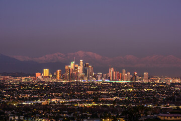 Obraz premium Downtown Los Angeles at night