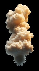 A large, fluffy cloud formation against a black background.