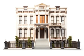 Obraz premium A Townhouse With A Double Staircase Entrance On Howe Street town architecture staircase.