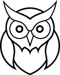 Majestic Owl Line Art Illustration, Wisdom and Nocturnal Beauty