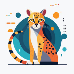 Genet illustrated through prismatic light patterns and faceted symmetry in abstract style.