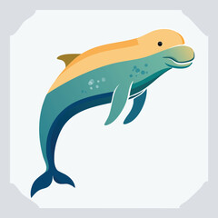 Fototapeta premium Dugong illustrated through prismatic light patterns and faceted symmetry in abstract style.