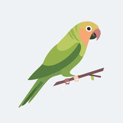 Fototapeta premium Green Cheek Conure illustrated through prismatic light patterns and faceted symmetry in abstract style.
