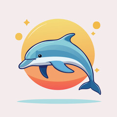 Obraz premium Bottlenose Dolphin illustrated through prismatic light patterns and faceted symmetry in abstract style.