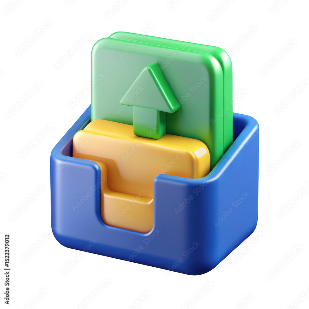 Poster 3d upload icon realistic 3d render isolated on transparent background