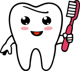 Dental care logo vector illustration with tooth, teeth and toothpaste