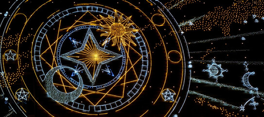 abstract creative led light shows on dark