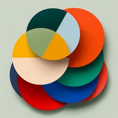 Fototapeta premium Analogous Color Palette Displayed As Overlapping Circular Swatches In Soft Pastel Shades, Illustrating Subtle Color Relationships For Art Educators And Digital Artists Who Want To Demonst