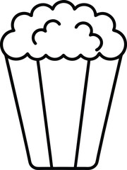 Delicious Popcorn A Simple Line Drawing Illustration
