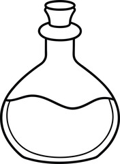 Vintage Glass Bottle with Liquid A Retro Illustration of a Potion or Elixir
