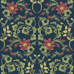 Retro pattern. Seamless floral pattern.