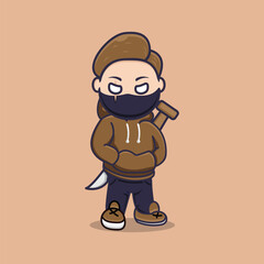 cute boy in a hood. vector illustration