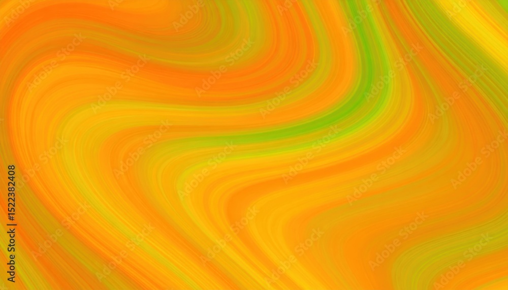 Poster dynamic orange and green swirl patterns abstract artwork vibrant colors studio environment close-up 