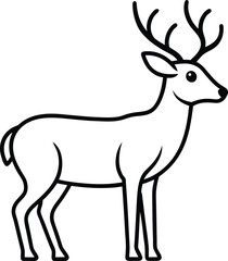 Majestic Deer Illustration Elegant Line Art of a Buck