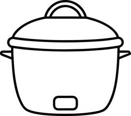 Simple Line Drawing of a Rice Cooker Easy Cooking at Home