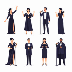 Choir group performs together singing and acting