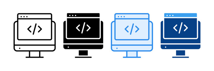 Coding Icon Set Multiple Style Collection