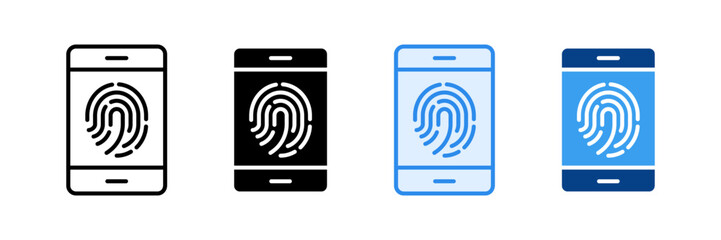 Fingerprint Login Icon Set Multiple Style Collection