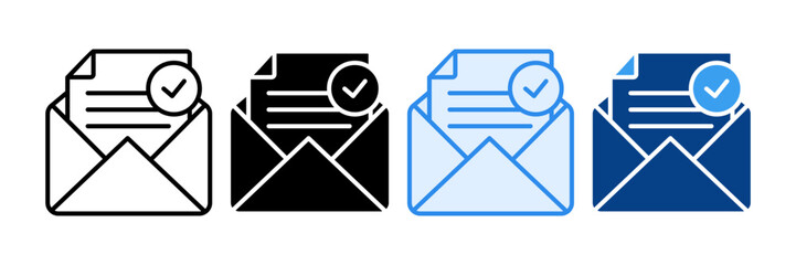 Verified Email Icon Set Multiple Style Collection