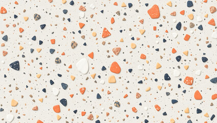 Colorful Terrazzo Pattern with Fragments in Various Shapes

