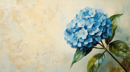 Pastel hydrangea on textured background
