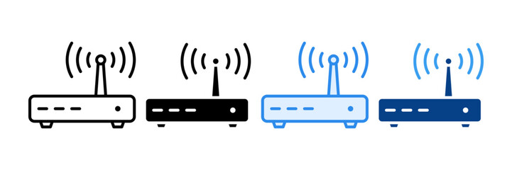 Router Icon Set Multiple Style Collection