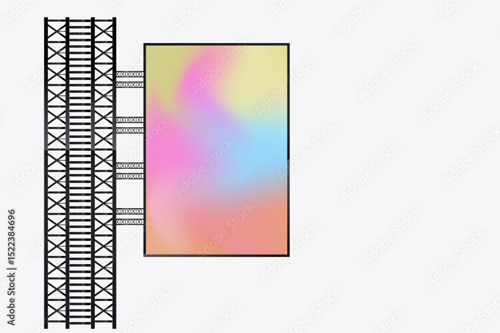 Poster hanging led screen mockup in the column for advertising light box, a realistic big led screen. and i