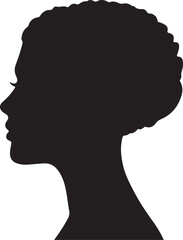 Profile Silhouette of a Black Woman with Short Hair