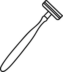 Simple Line Drawing of a Disposable Razor Clean Shave Illustration