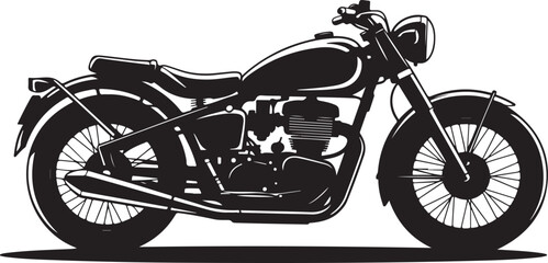 Classic Vintage Motorcycle Silhouette Illustration