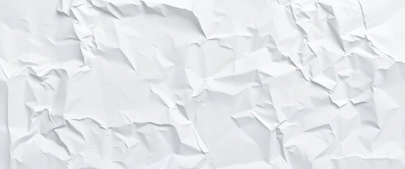 Obraz premium Deeply creased and crumpled white tissue paper, showing uneven surface texture, delicate, fold